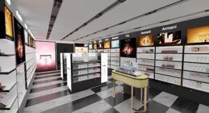 display gondola and consultant desk for beauty shops